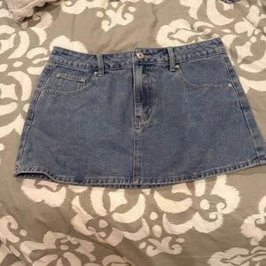 Casual Light Blue Denim Mini Skirt